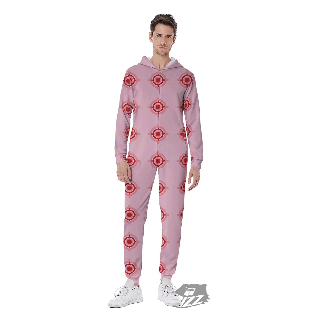 Sight Red Gun Print Pattern Men's Jumpsuit-grizzshop