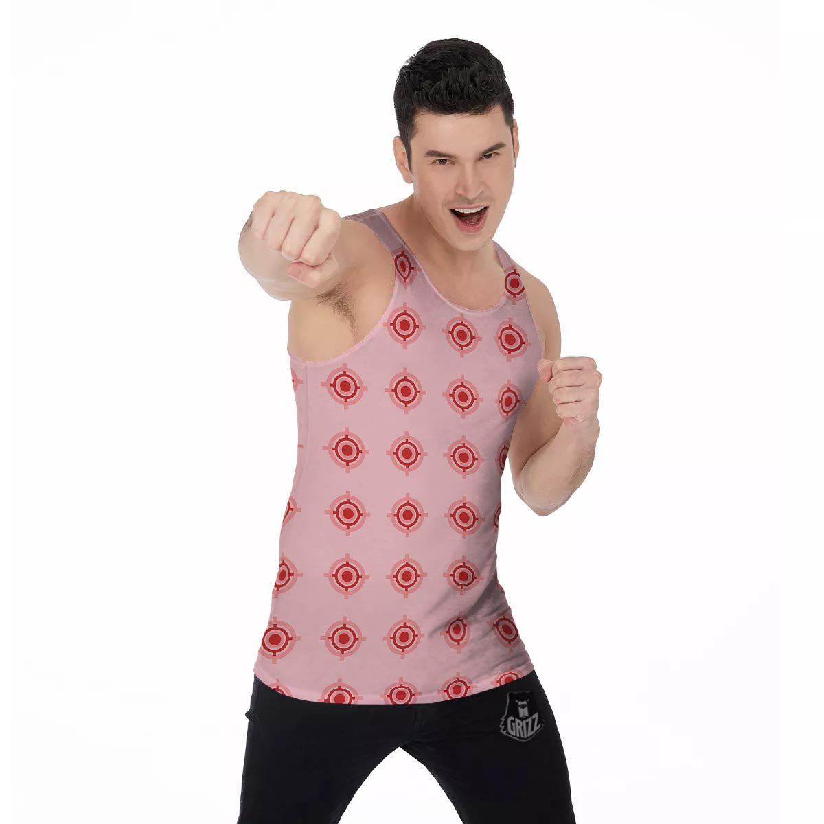 Sight Red Gun Print Pattern Men's Tank Top-grizzshop