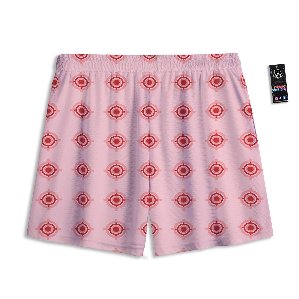 Sight Red Gun Print Pattern Mesh Shorts