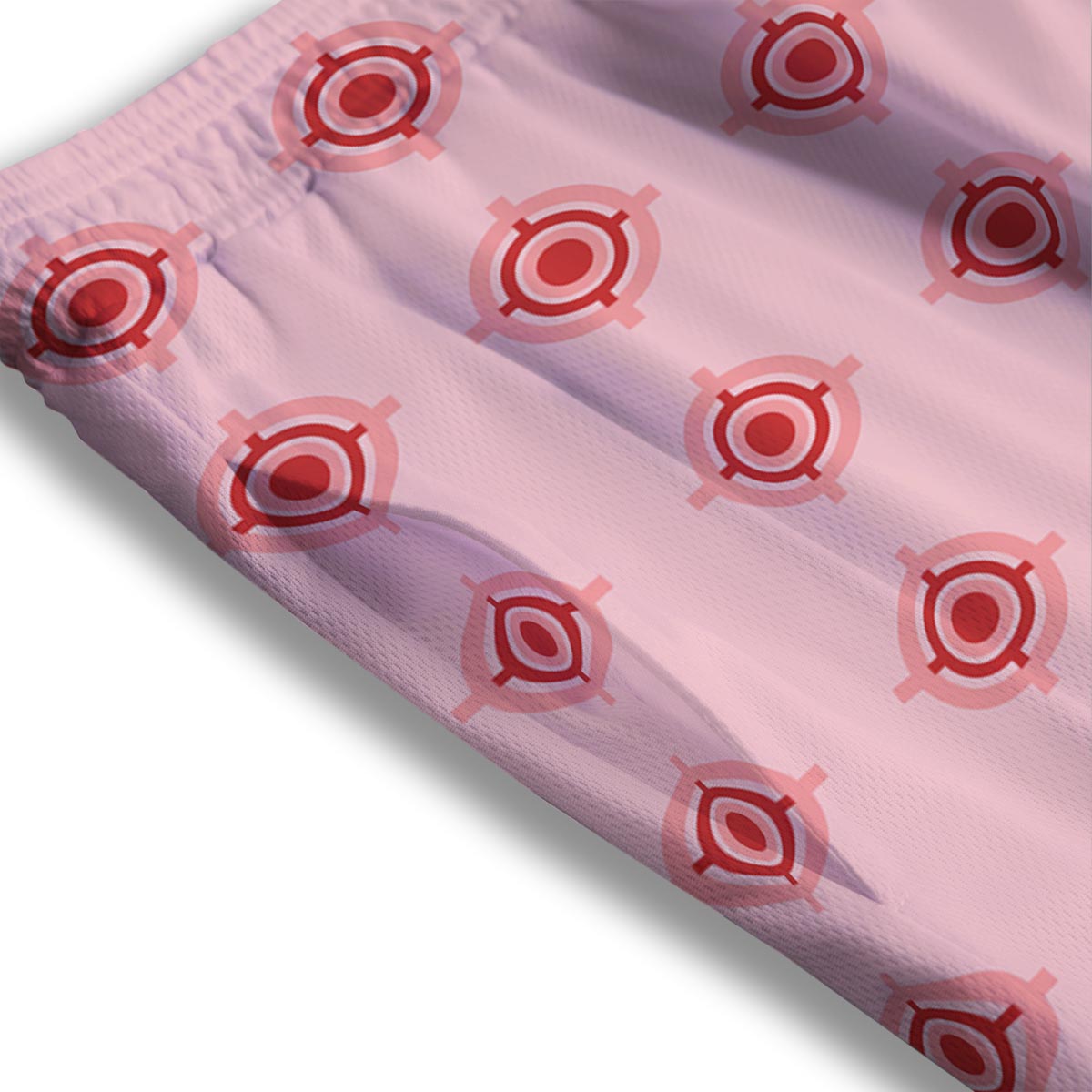 Sight Red Gun Print Pattern Mesh Shorts