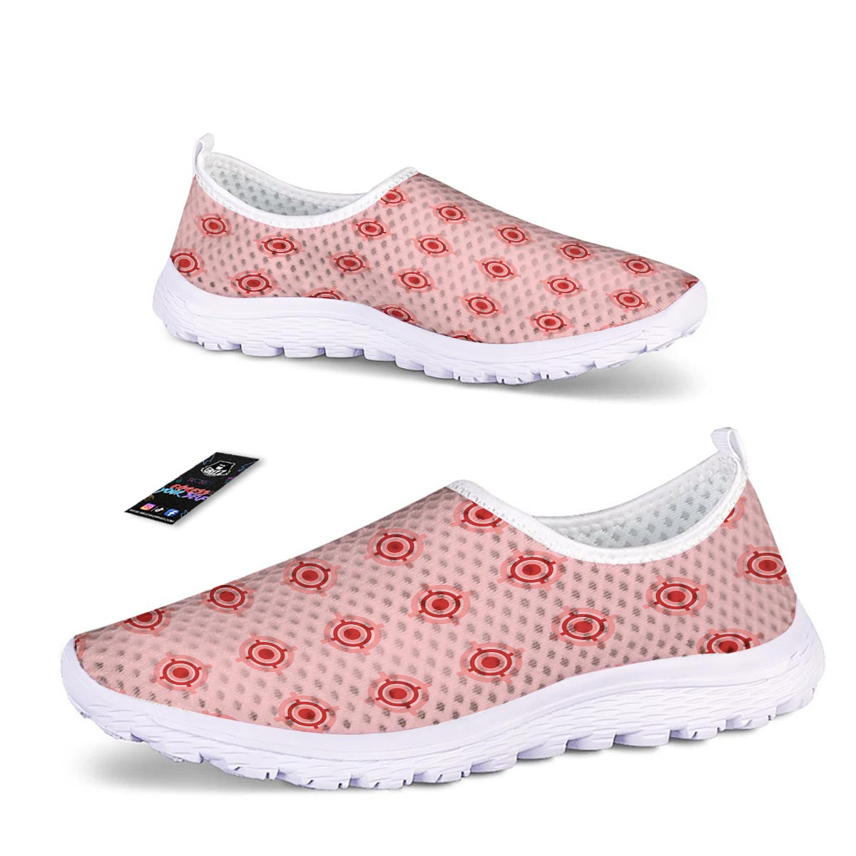 Sight Red Gun Print Pattern Nurse Shoes-grizzshop