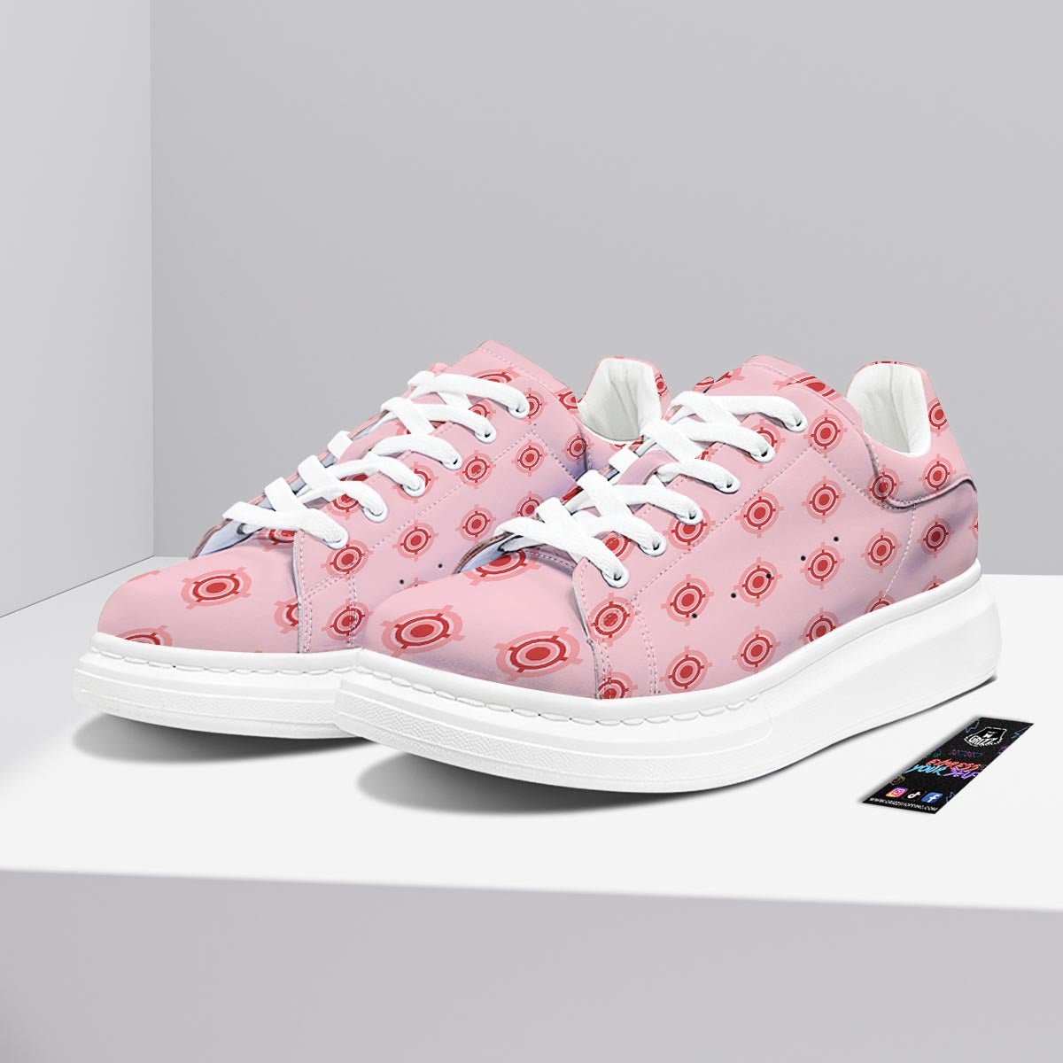 Sight Red Gun Print Pattern Platform Shoes-grizzshop