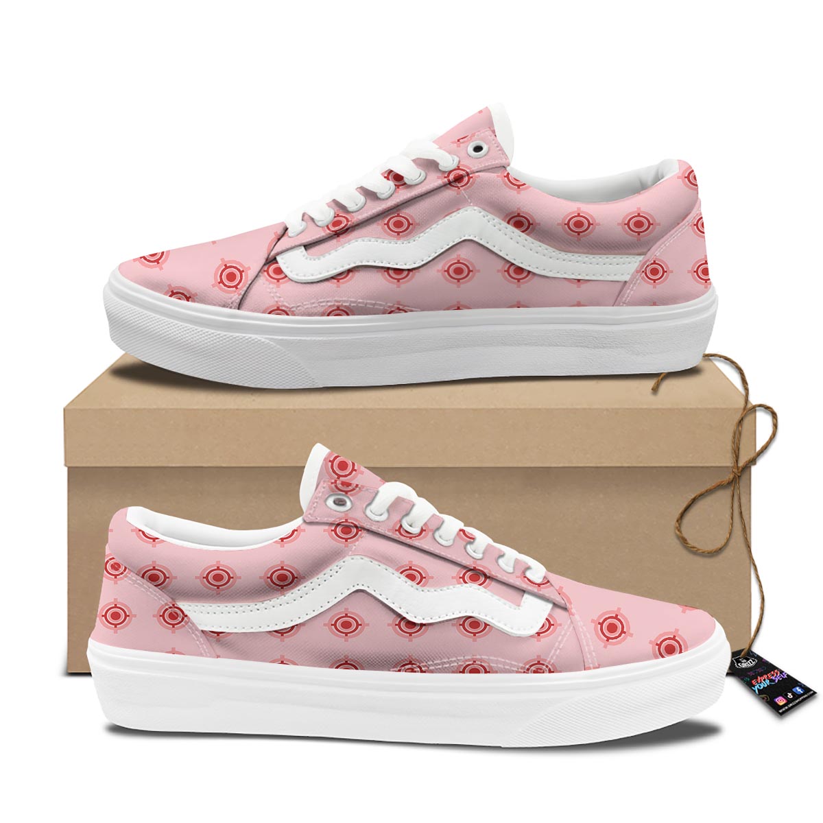 Sight Red Gun Print Pattern Skate Shoes-grizzshop