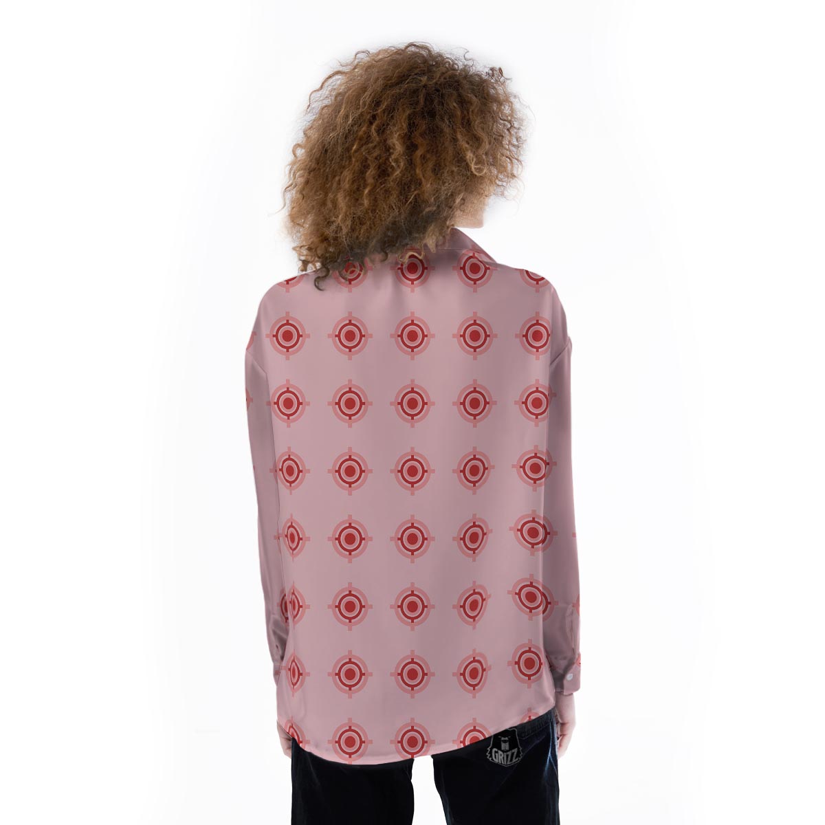 Sight Red Gun Print Pattern Women's Long Sleeve Shirts-grizzshop