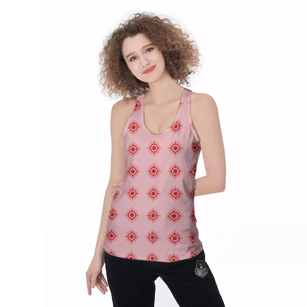 Sight Red Gun Print Pattern Women's Racerback Tank Top-grizzshop
