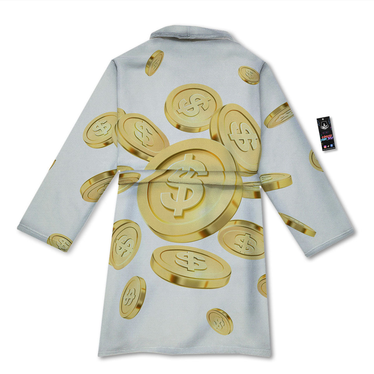 Sign Explosion Golden Dollar Print Bathrobe-grizzshop