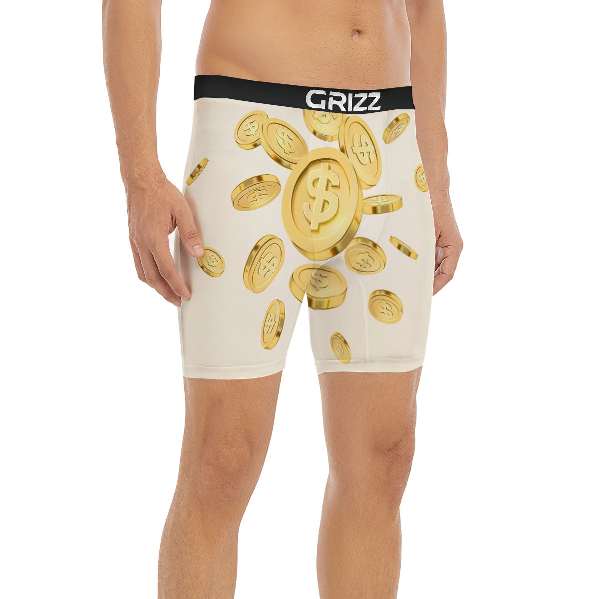 Sign Explosion Golden Dollar Print Boxer Briefs-grizzshop