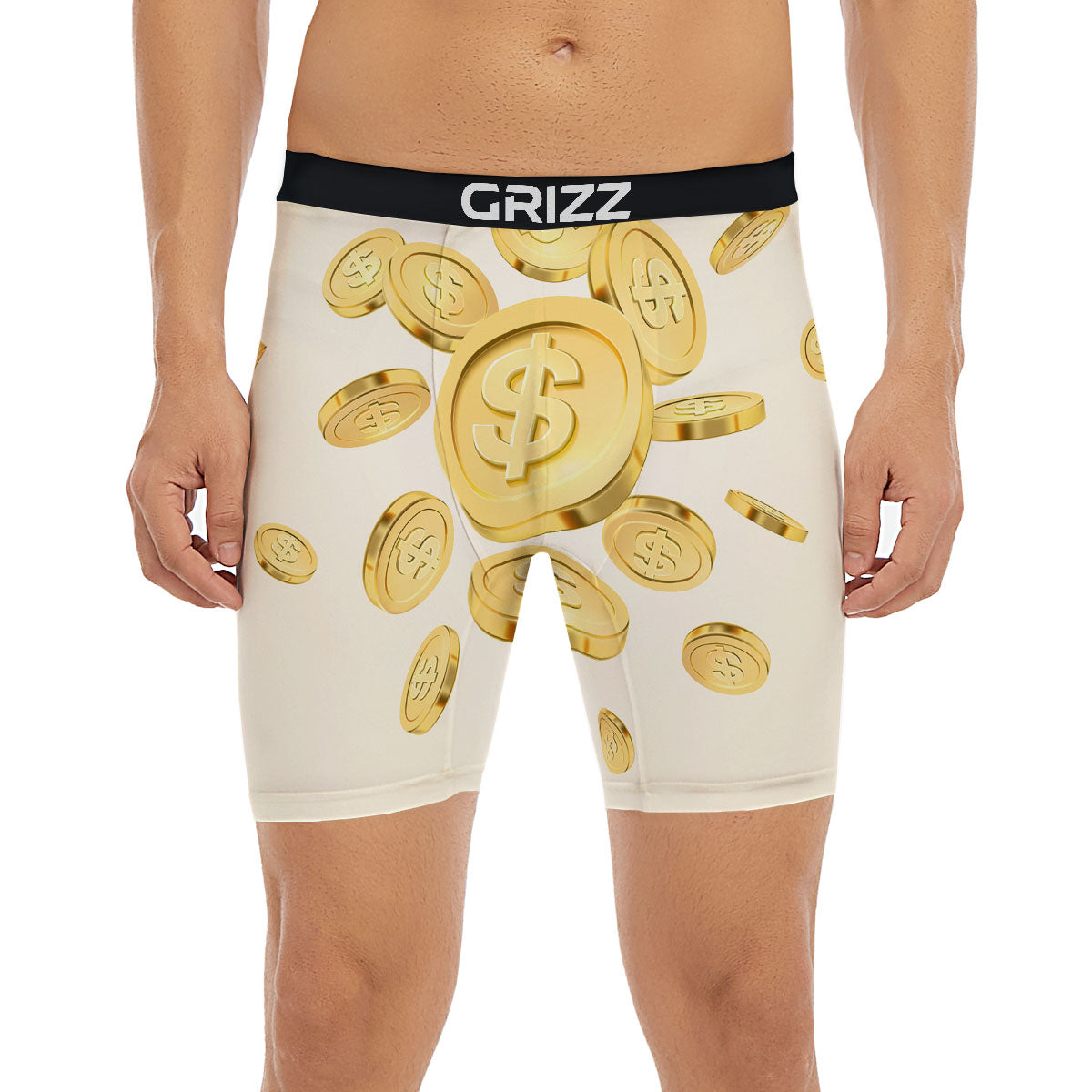 Sign Explosion Golden Dollar Print Boxer Briefs-grizzshop