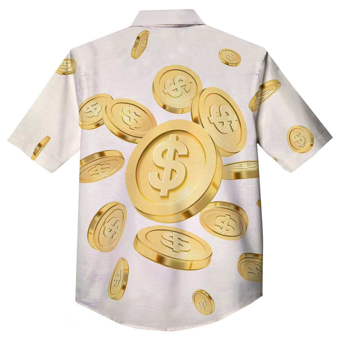 Sign Explosion Golden Dollar Print Button Up Shirt-grizzshop