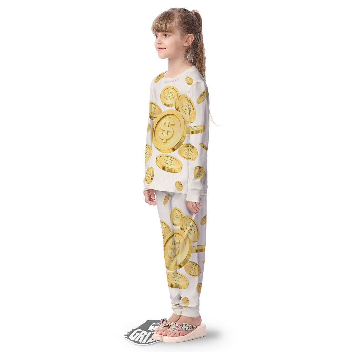 Sign Explosion Golden Dollar Print Kid's Pajamas-grizzshop