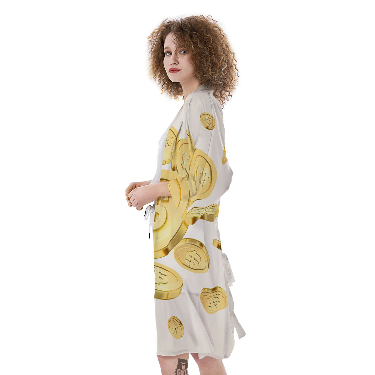 Sign Explosion Golden Dollar Print Kimono-grizzshop