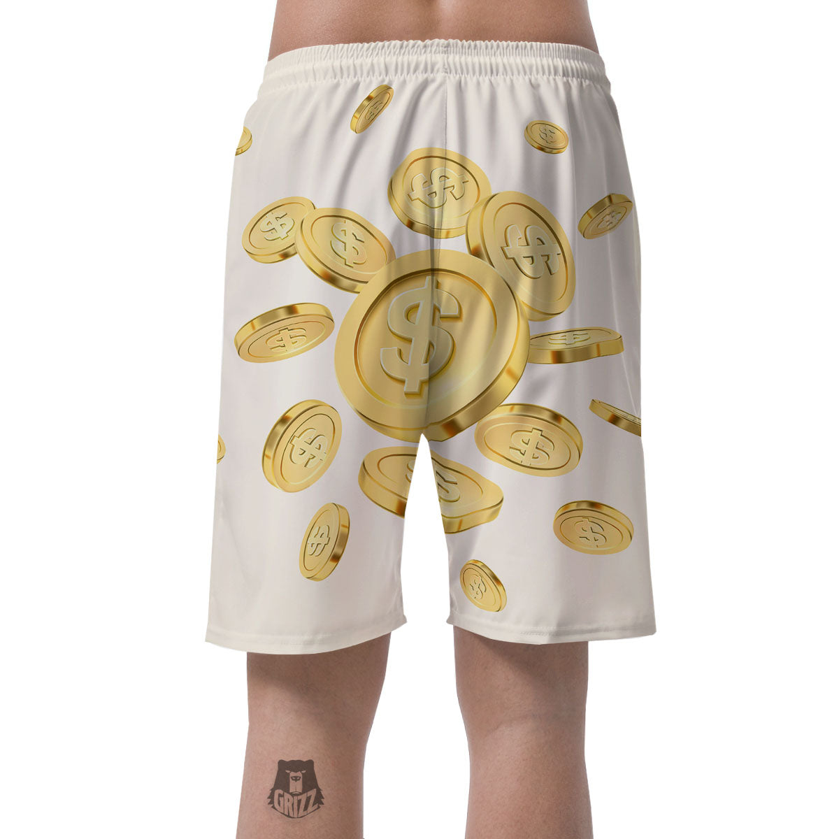 Sign Explosion Golden Dollar Print Men's Shorts-grizzshop