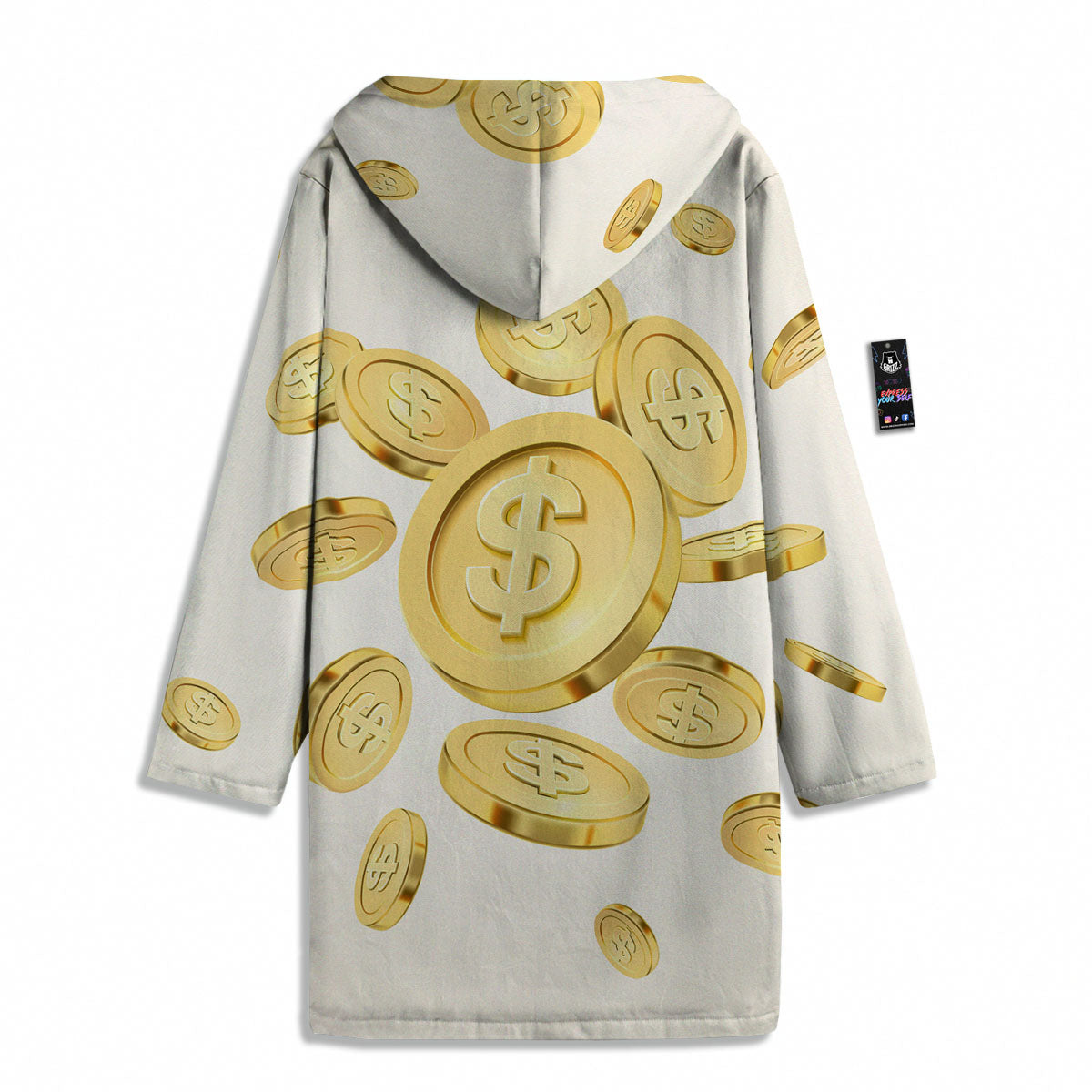 Sign Explosion Golden Dollar Print Men's Windbreaker Jacket-grizzshop