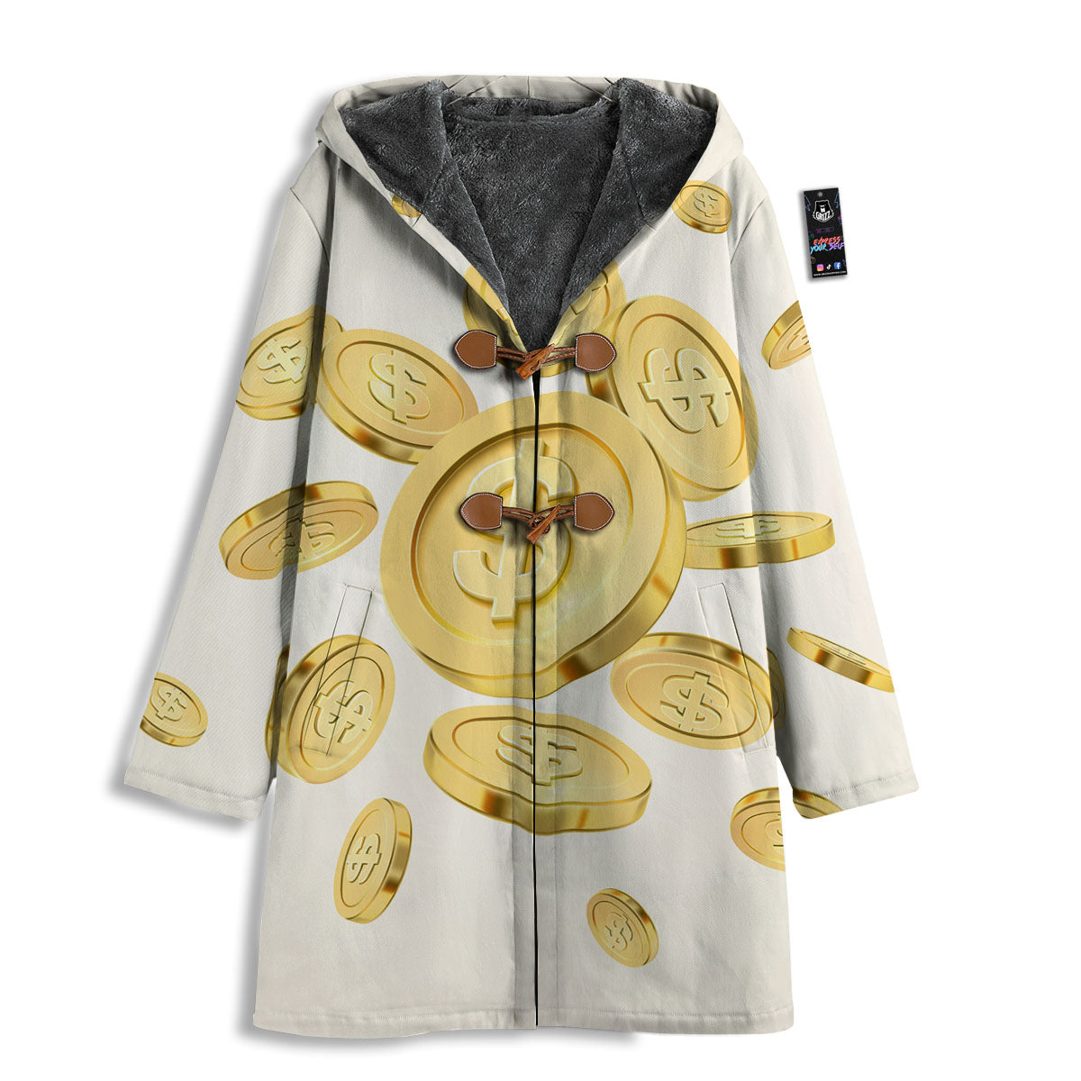 Sign Explosion Golden Dollar Print Men's Windbreaker Jacket-grizzshop
