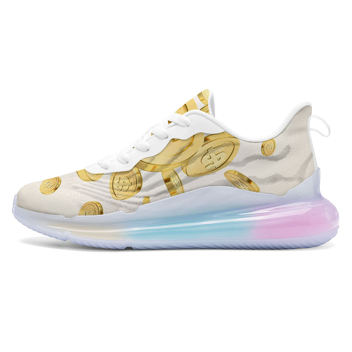 Sign Explosion Golden Dollar Print Running Sneakers-grizzshop