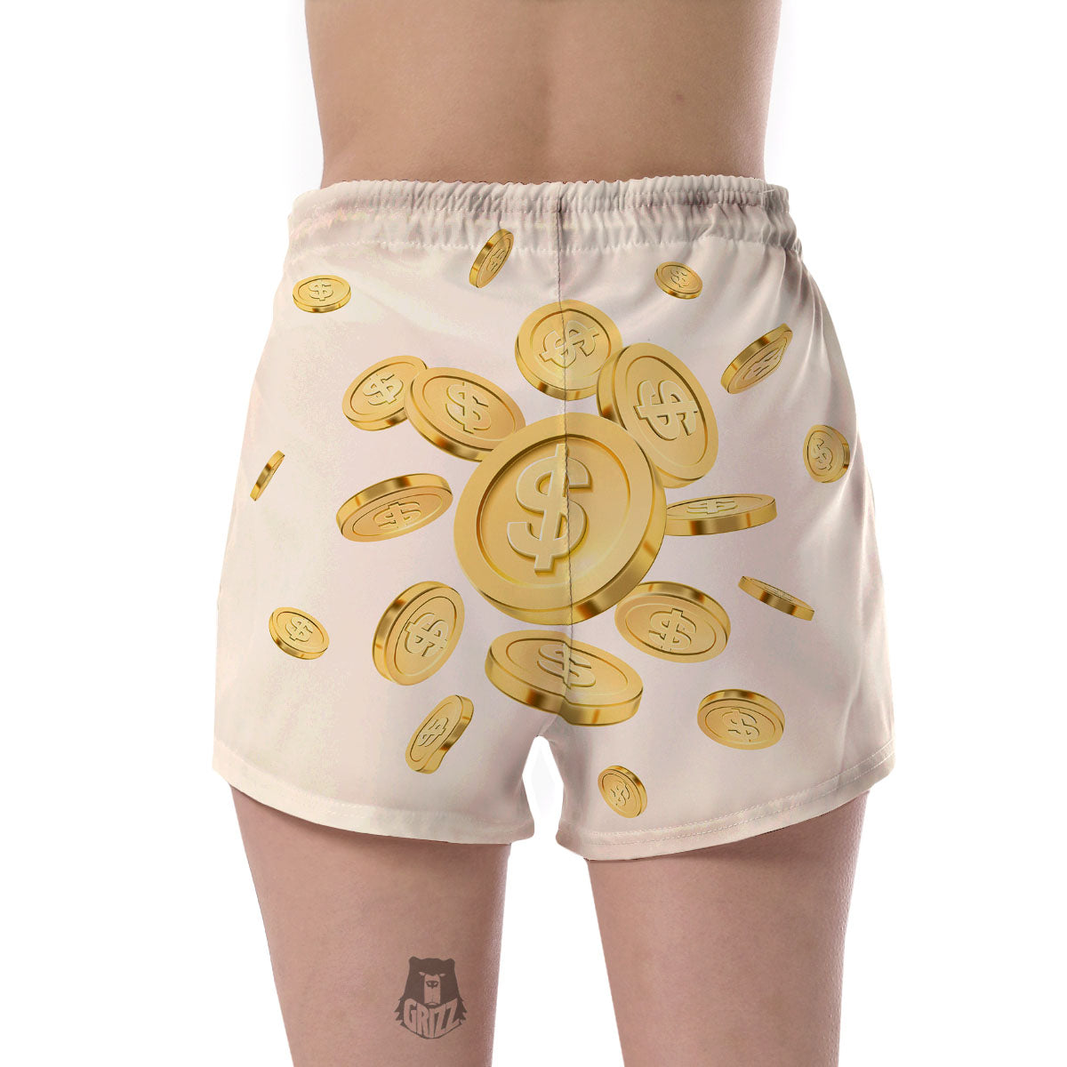 Sign Explosion Golden Dollar Print Women's Shorts-grizzshop