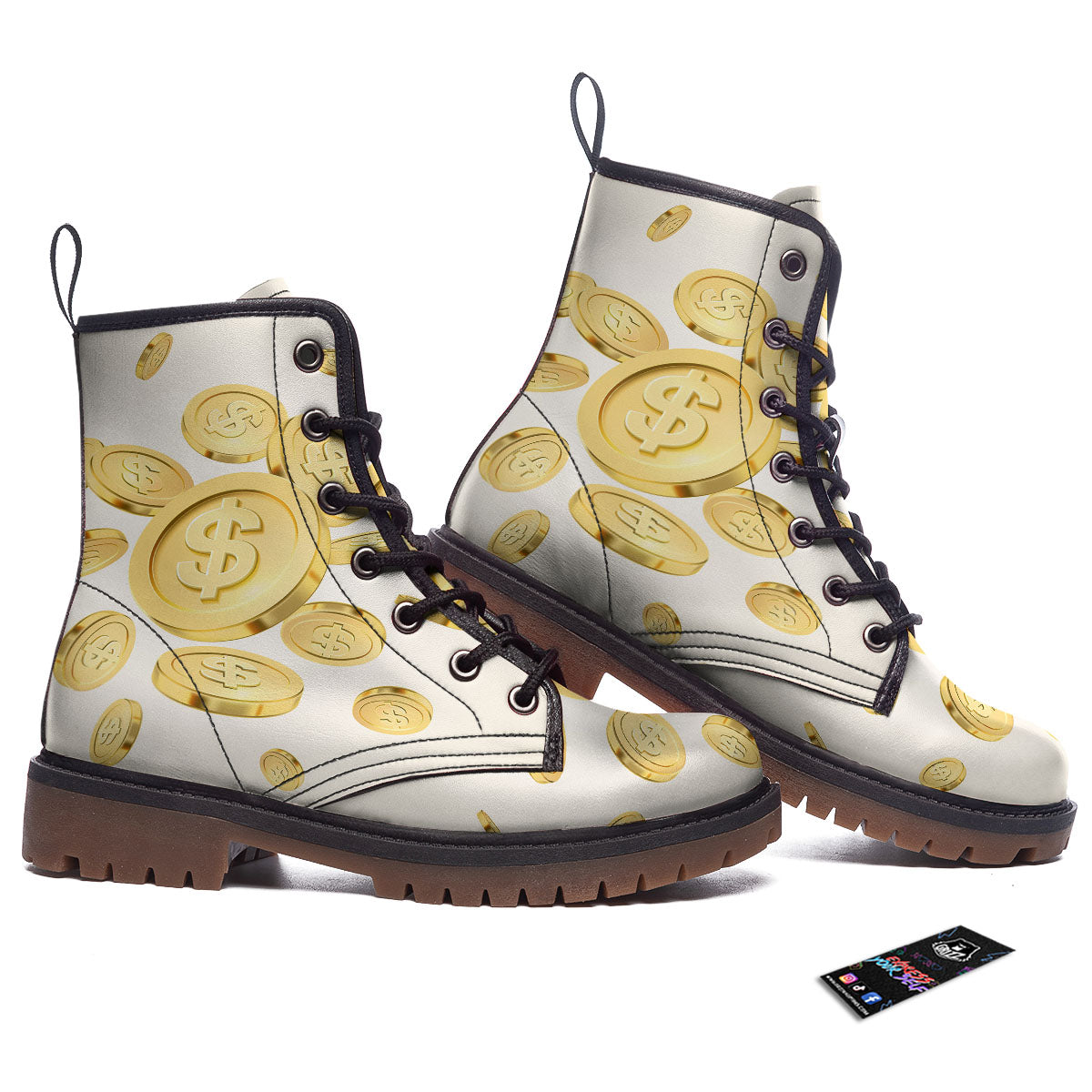 Sign Explosion Golden Dollar Print Work Boots-grizzshop