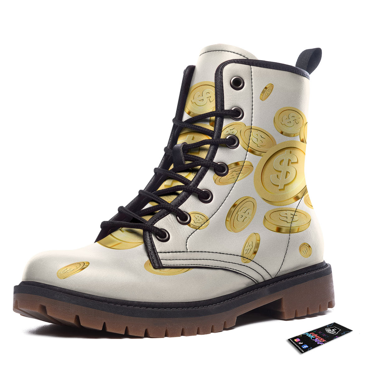 Sign Explosion Golden Dollar Print Work Boots-grizzshop