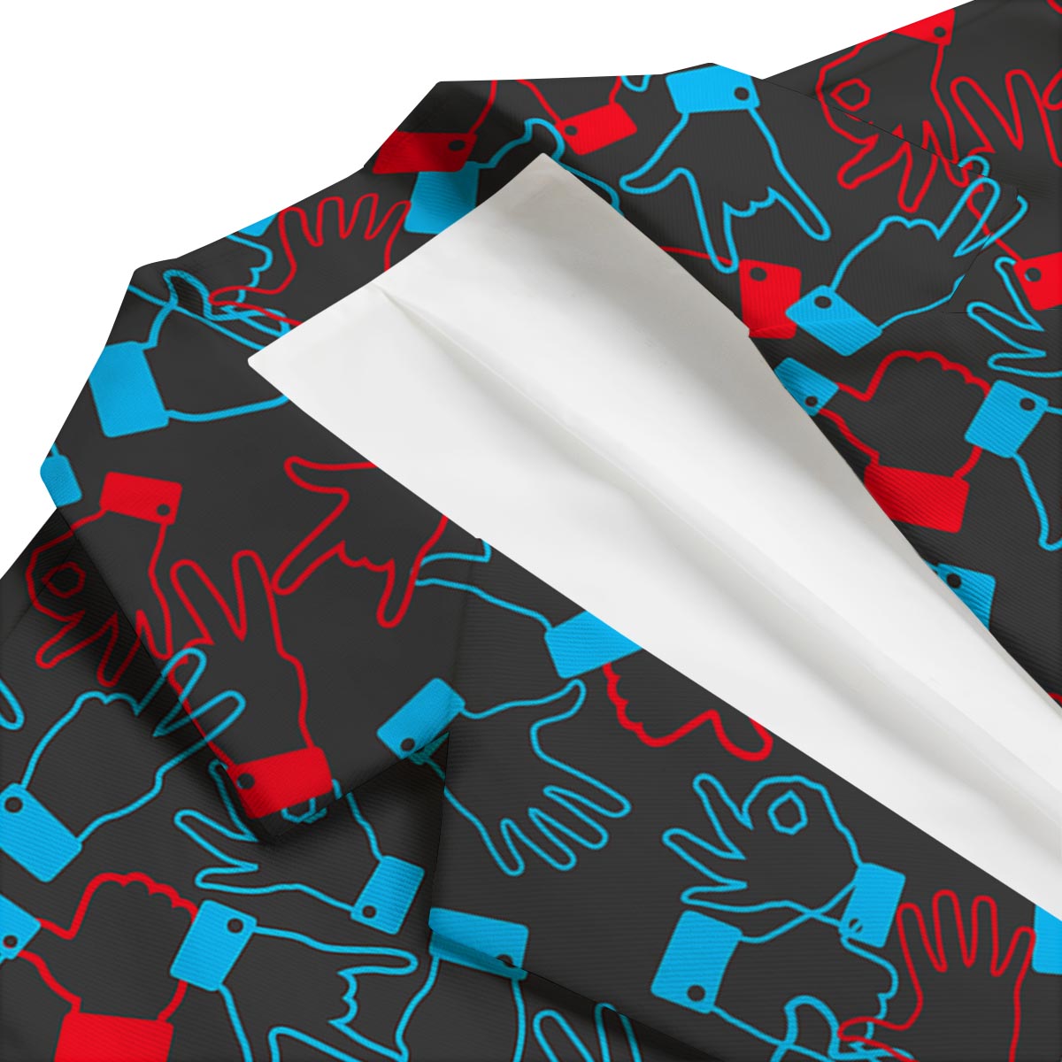 Sign Language Pattern Print Men's Blazer-grizzshop