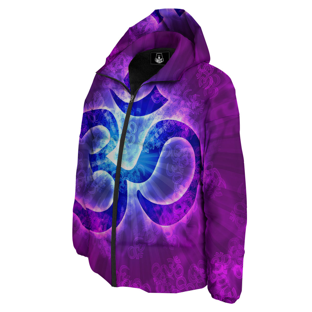 Sign Om Indian Print Down Jacket-grizzshop