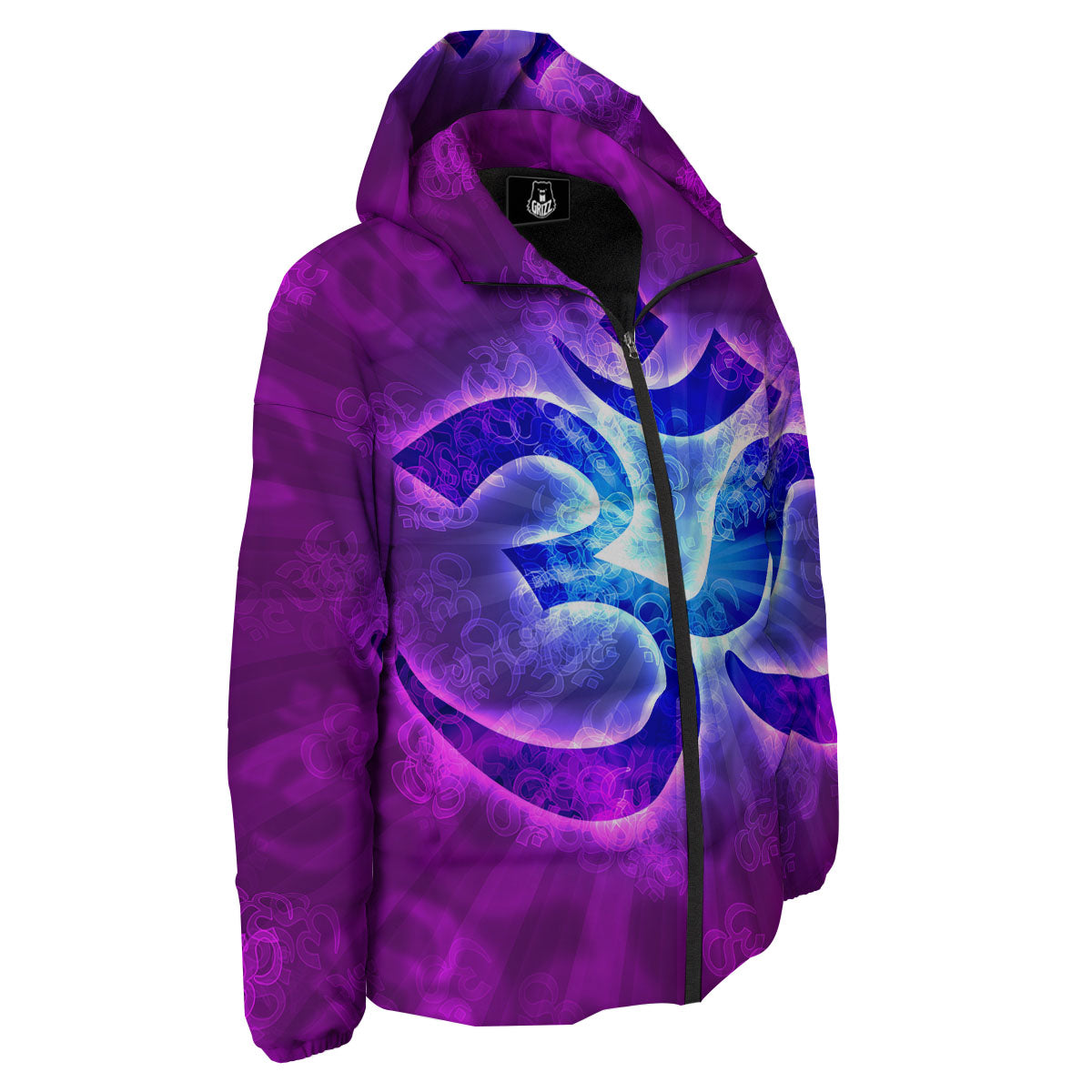 Sign Om Indian Print Down Jacket-grizzshop