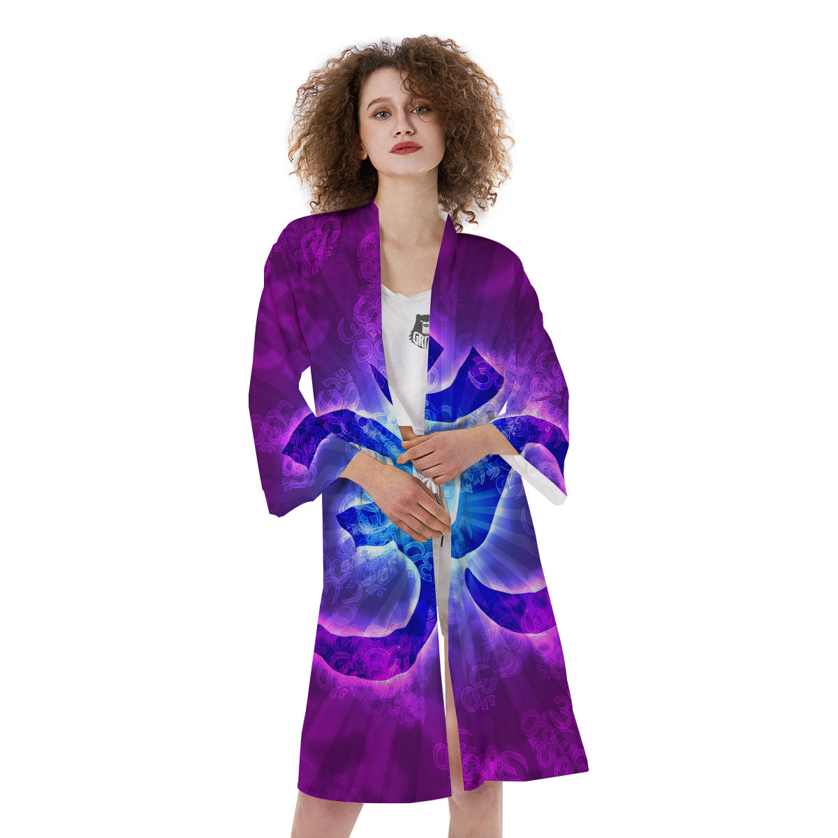 Sign Om Indian Print Kimono-grizzshop
