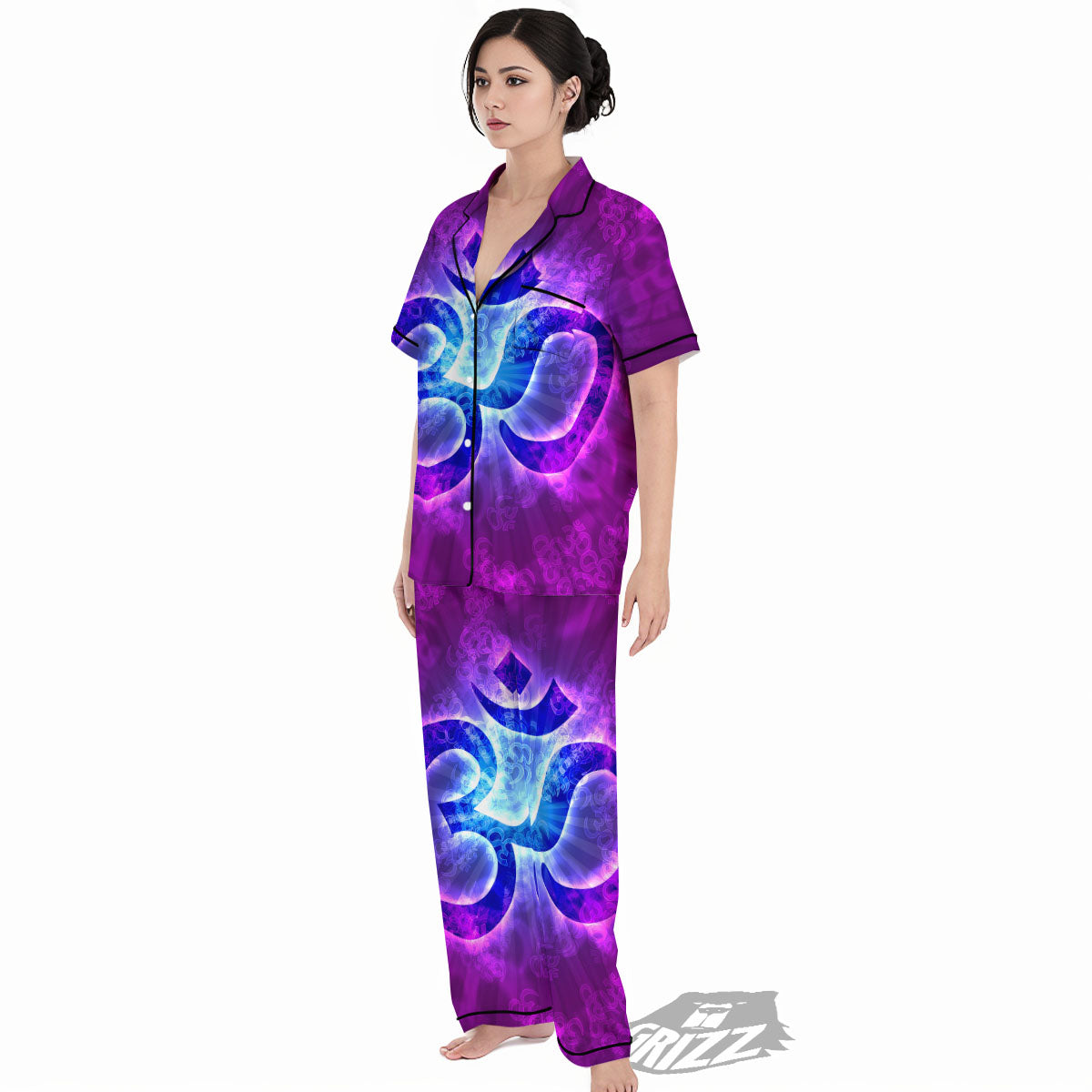 Sign Om Indian Print Women's Pajamas Set-grizzshop