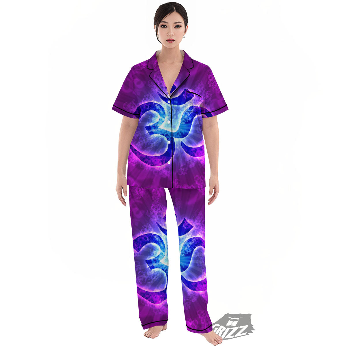 Sign Om Indian Print Women's Pajamas Set-grizzshop