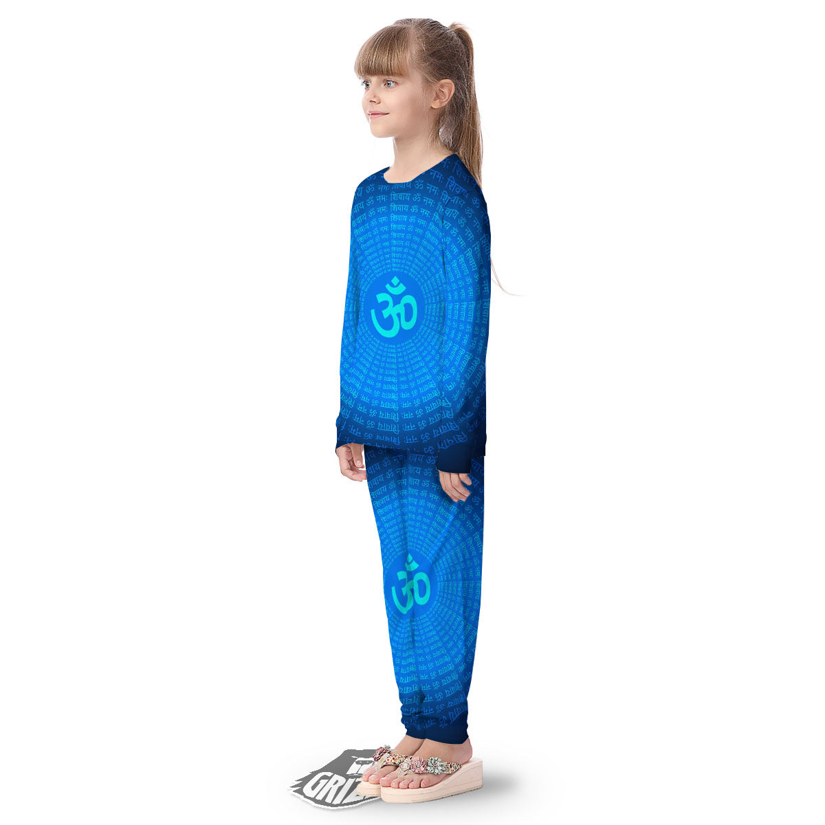Sign Om Spiritual Print Kid's Pajamas-grizzshop
