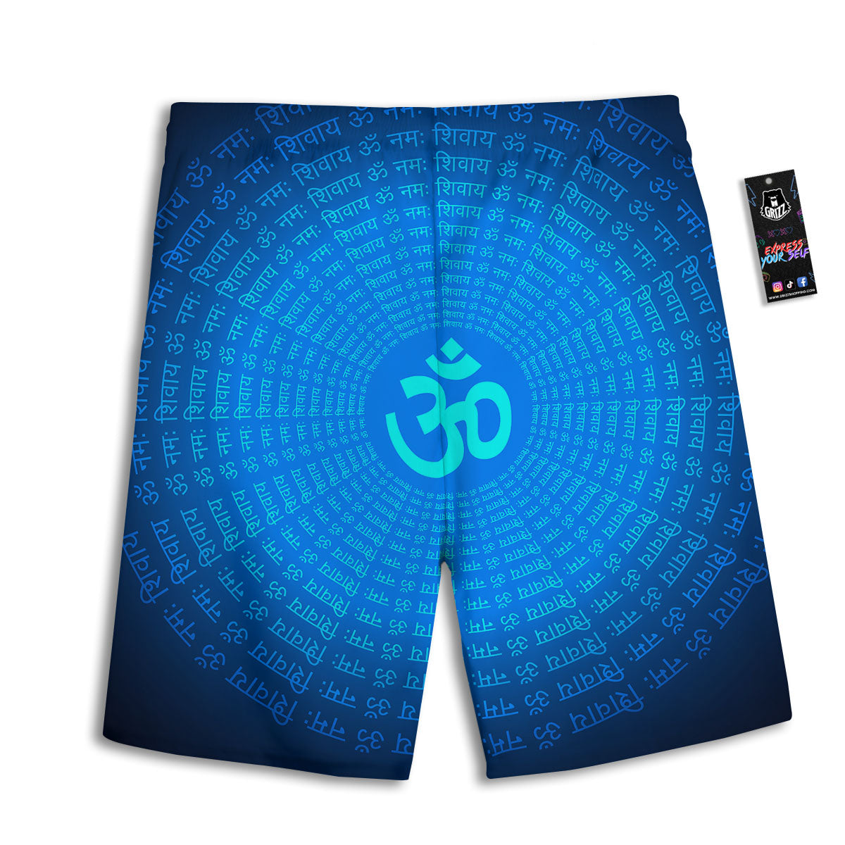 Sign Om Spiritual Print Men's Athletic Shorts