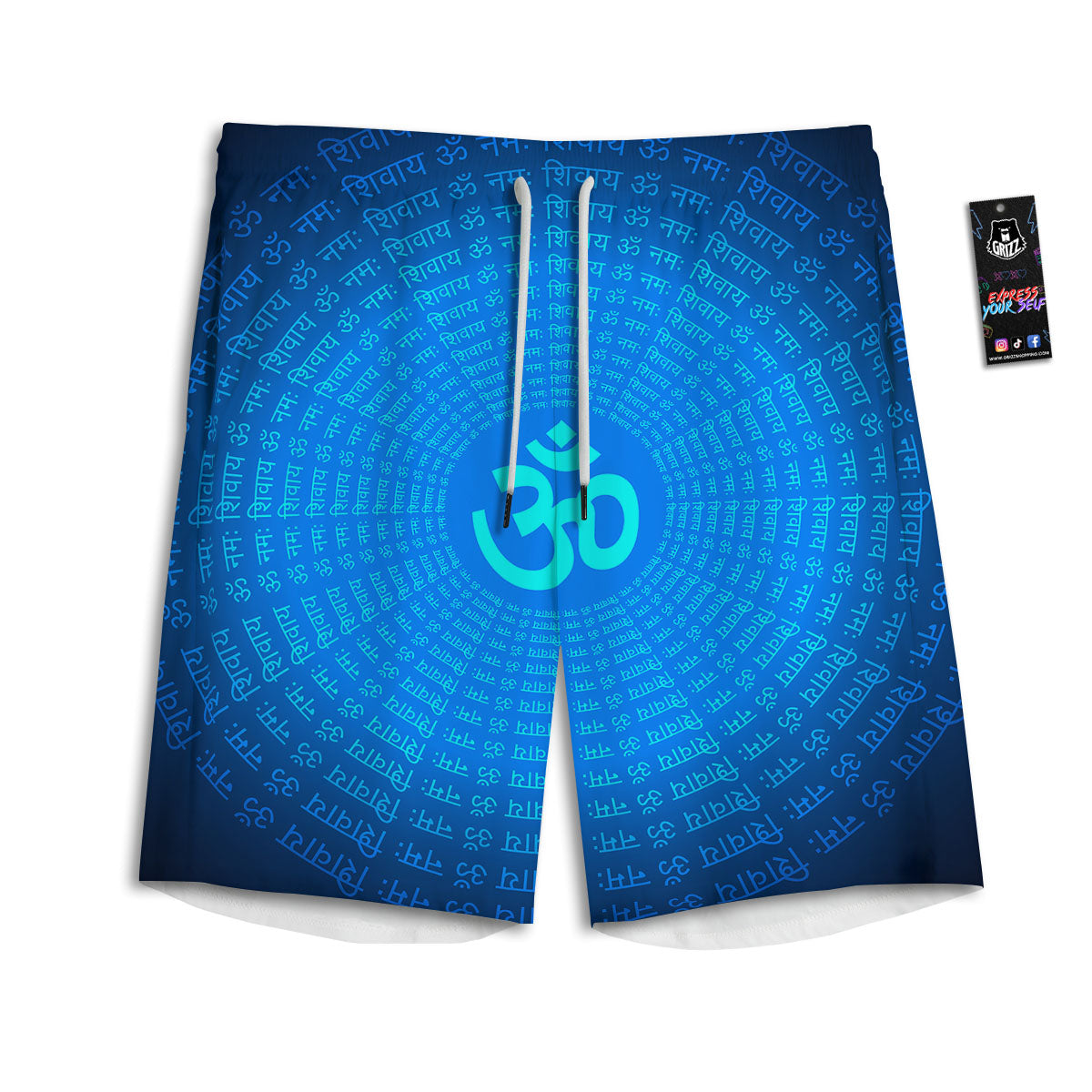 Sign Om Spiritual Print Men's Athletic Shorts