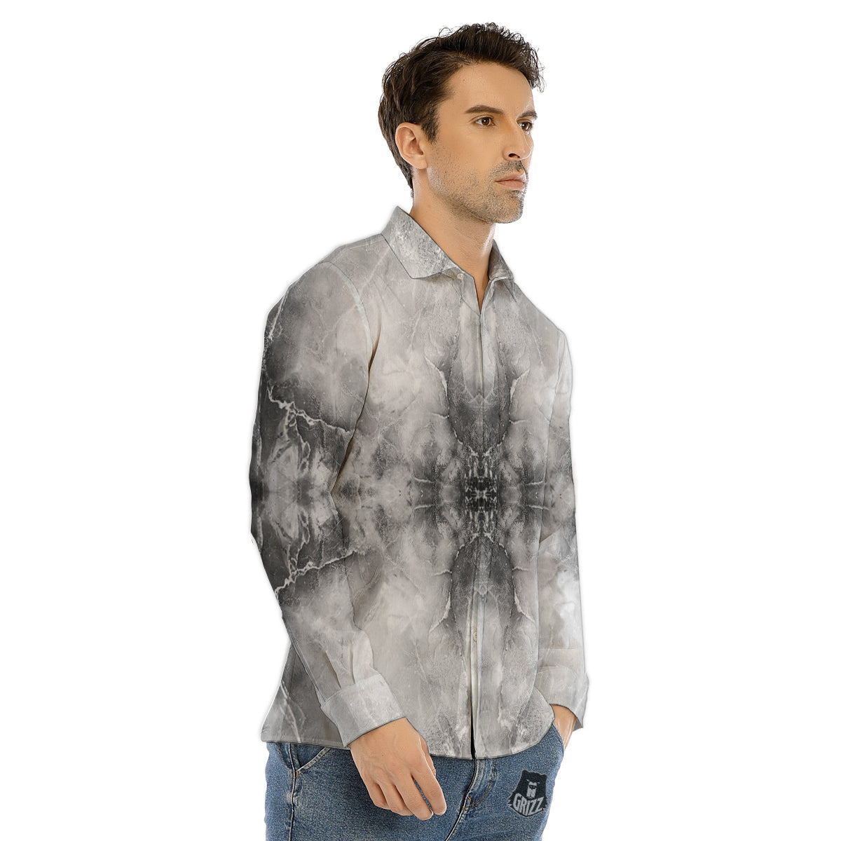 Sign Om Spiritual Print Men's Dress Shirts-grizzshop