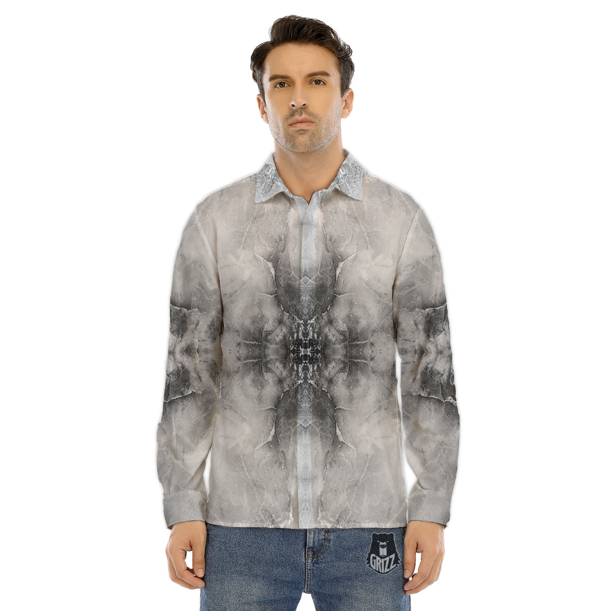 Sign Om Spiritual Print Men's Dress Shirts-grizzshop