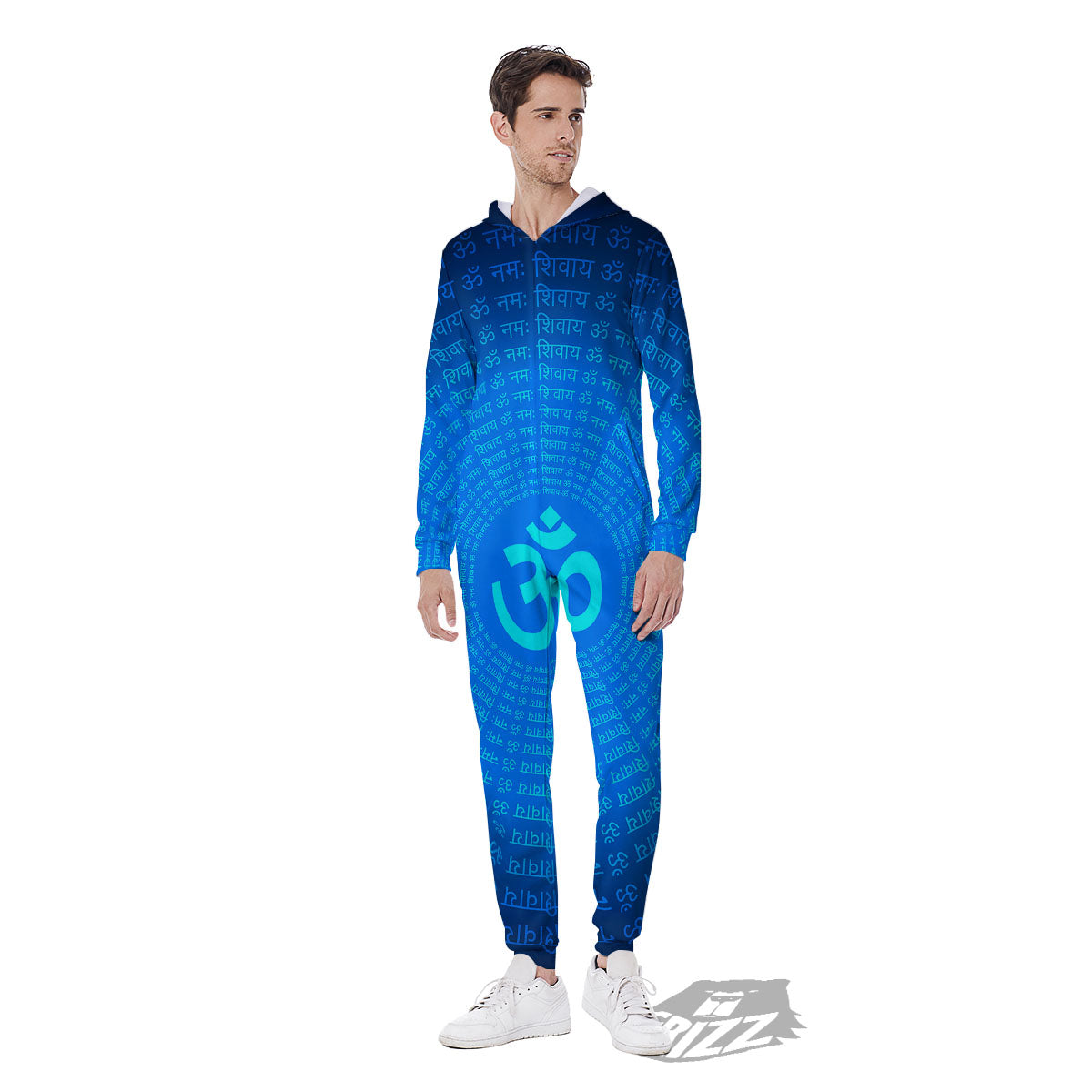 Sign Om Spiritual Print Men's Jumpsuit-grizzshop