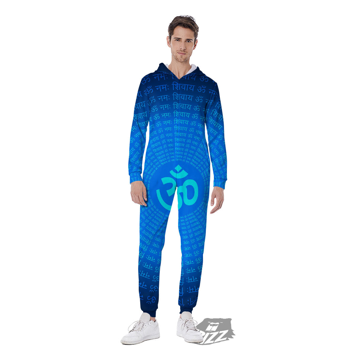 Sign Om Spiritual Print Men's Jumpsuit-grizzshop
