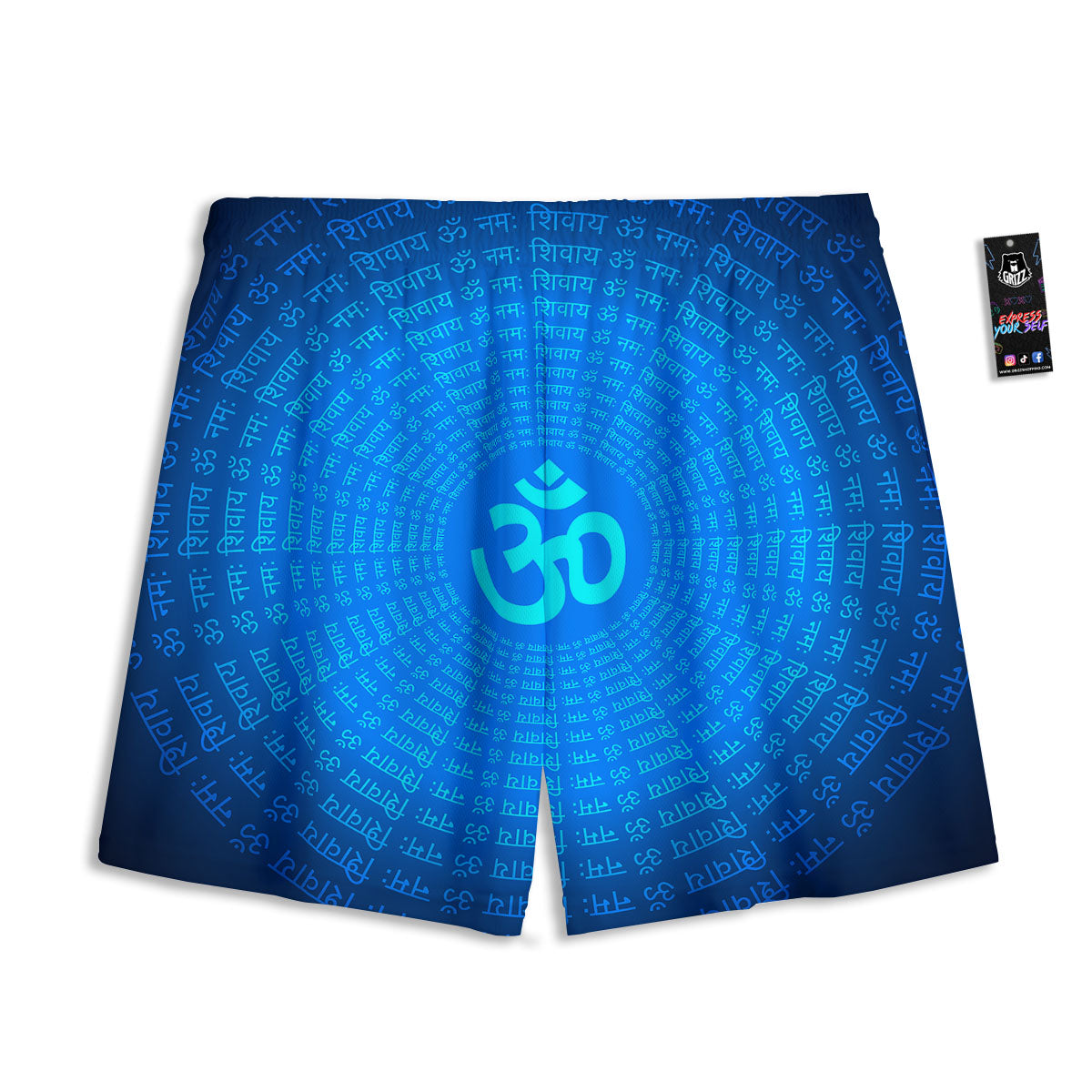 Sign Om Spiritual Print Mesh Shorts