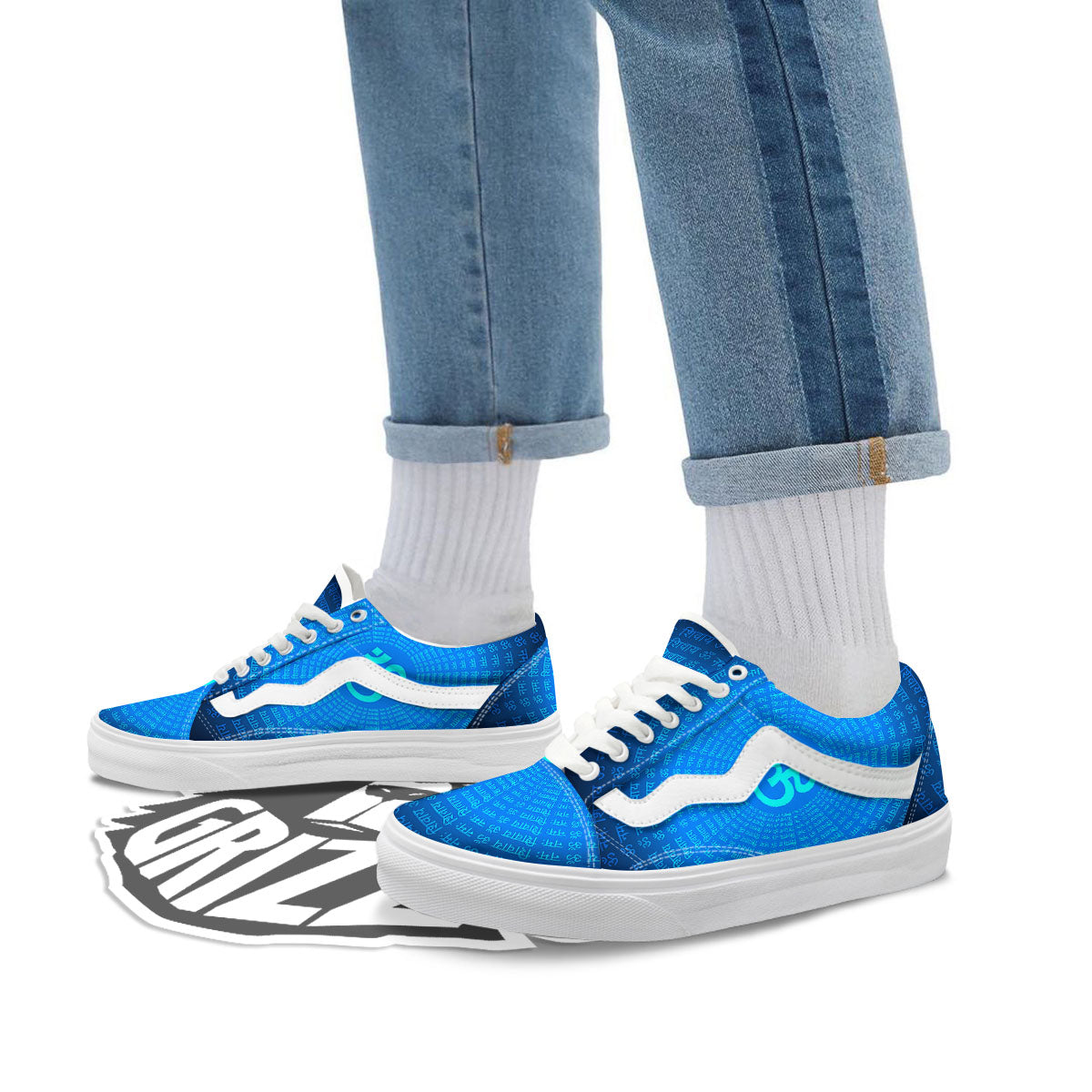 Sign Om Spiritual Print Skate Shoes-grizzshop