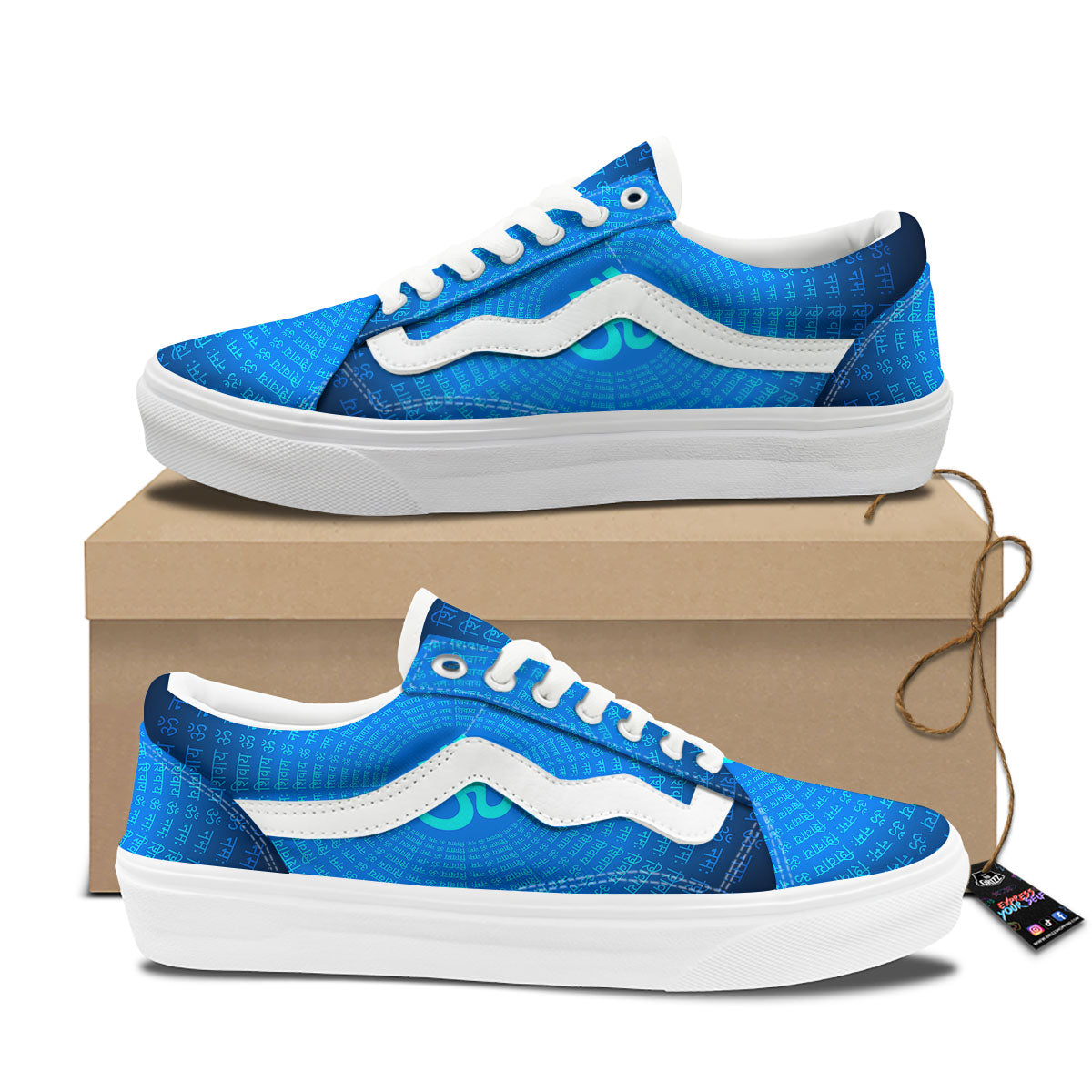 Sign Om Spiritual Print Skate Shoes-grizzshop