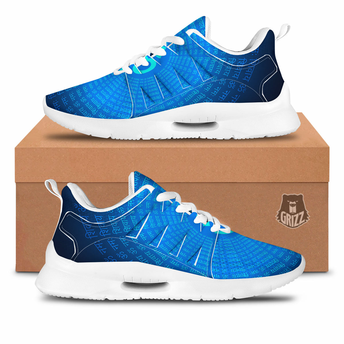 Sign Om Spiritual Print Tennis Shoes-grizzshop