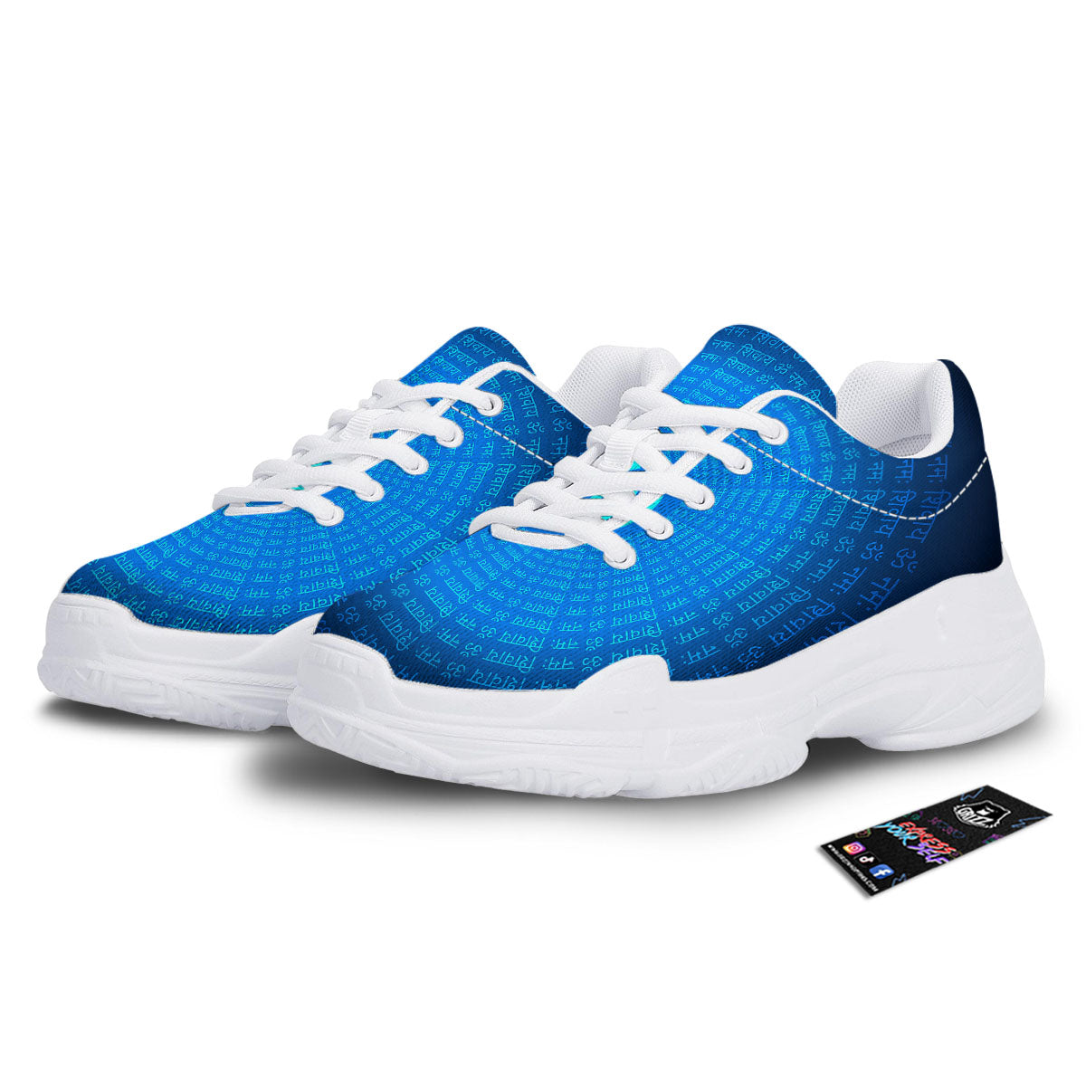 Sign Om Spiritual Print White Chunky Shoes-grizzshop