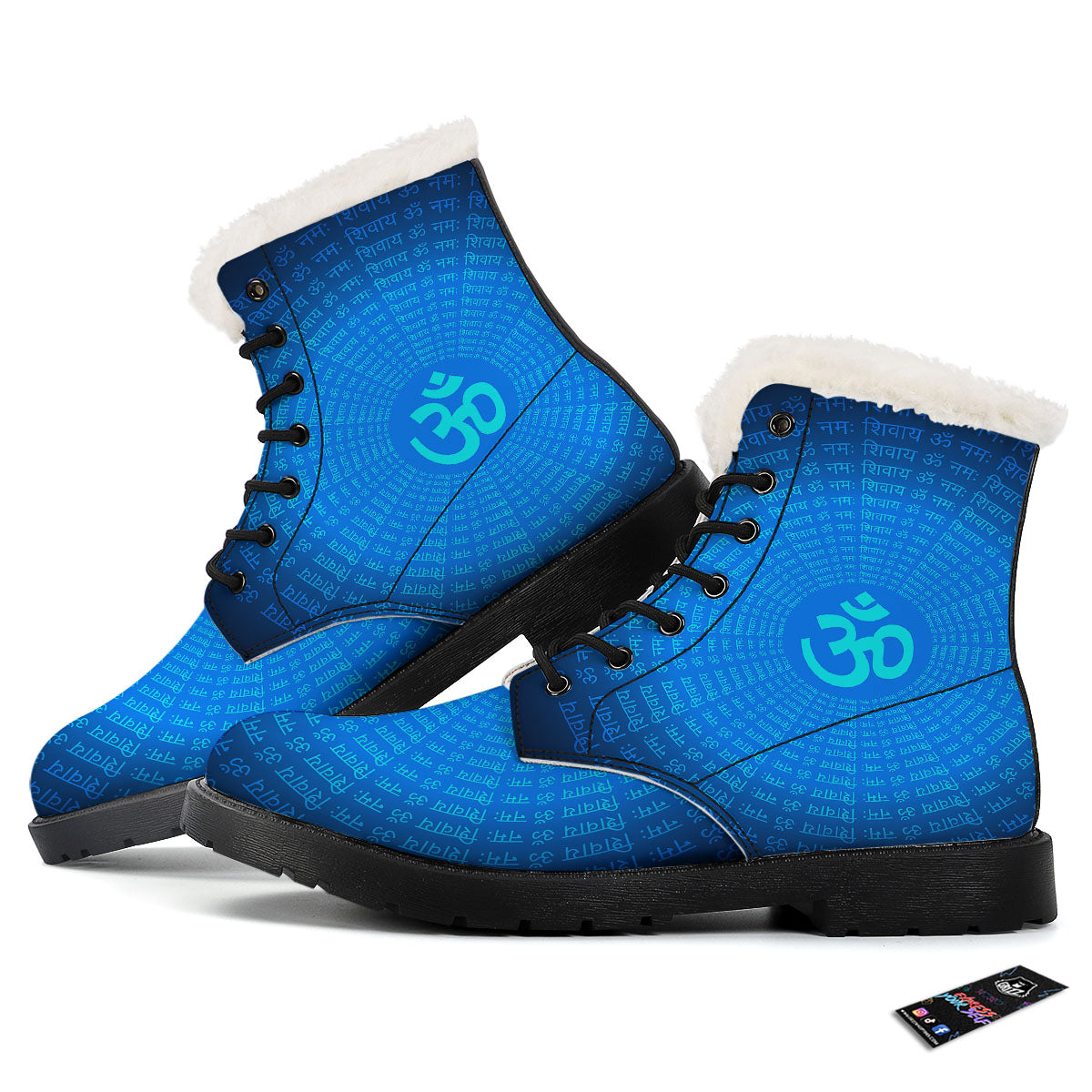 Sign Om Spiritual Print Winter Boots-grizzshop