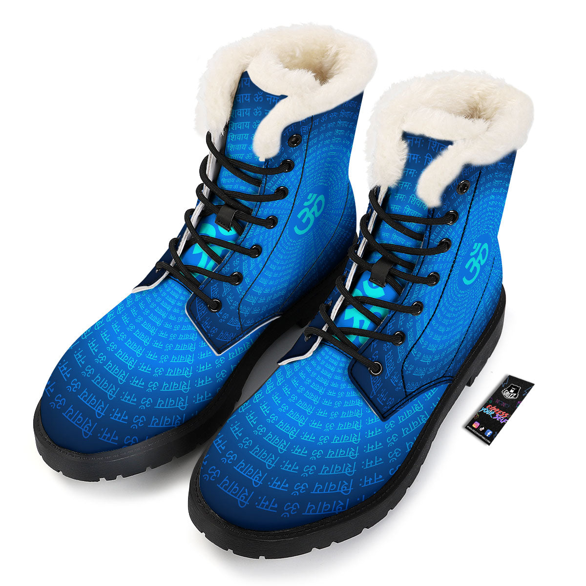 Sign Om Spiritual Print Winter Boots-grizzshop