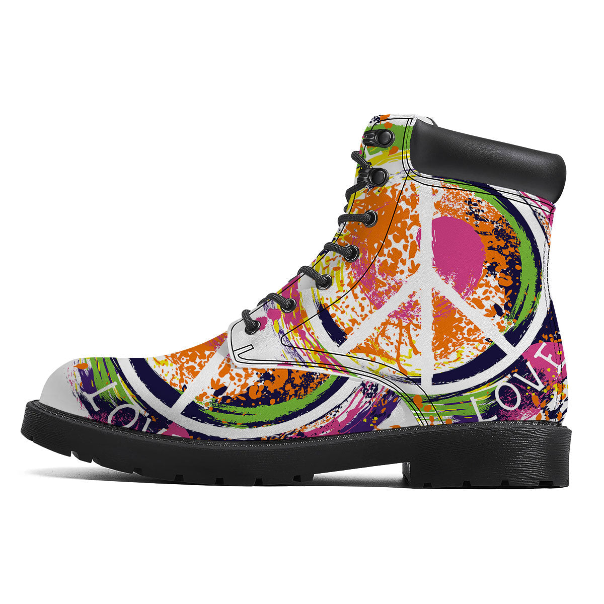 Sign Peace Rasta Print Boots-grizzshop