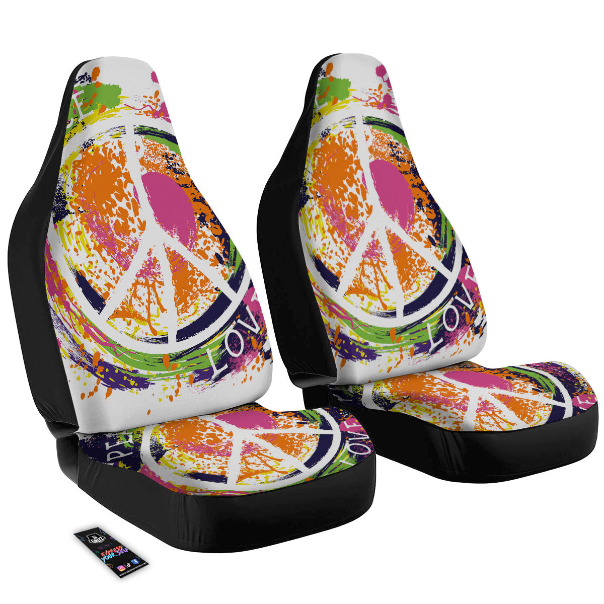 Sign Peace Rasta Print Car Seat Covers-grizzshop