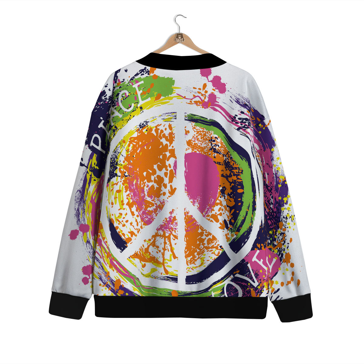 Sign Peace Rasta Print Cardigan-grizzshop