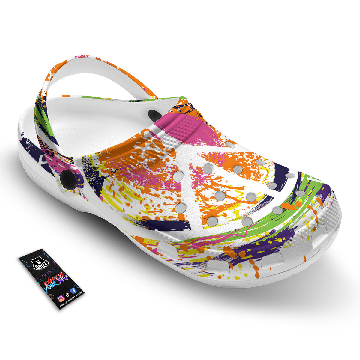 Sign Peace Rasta Print Clog-grizzshop