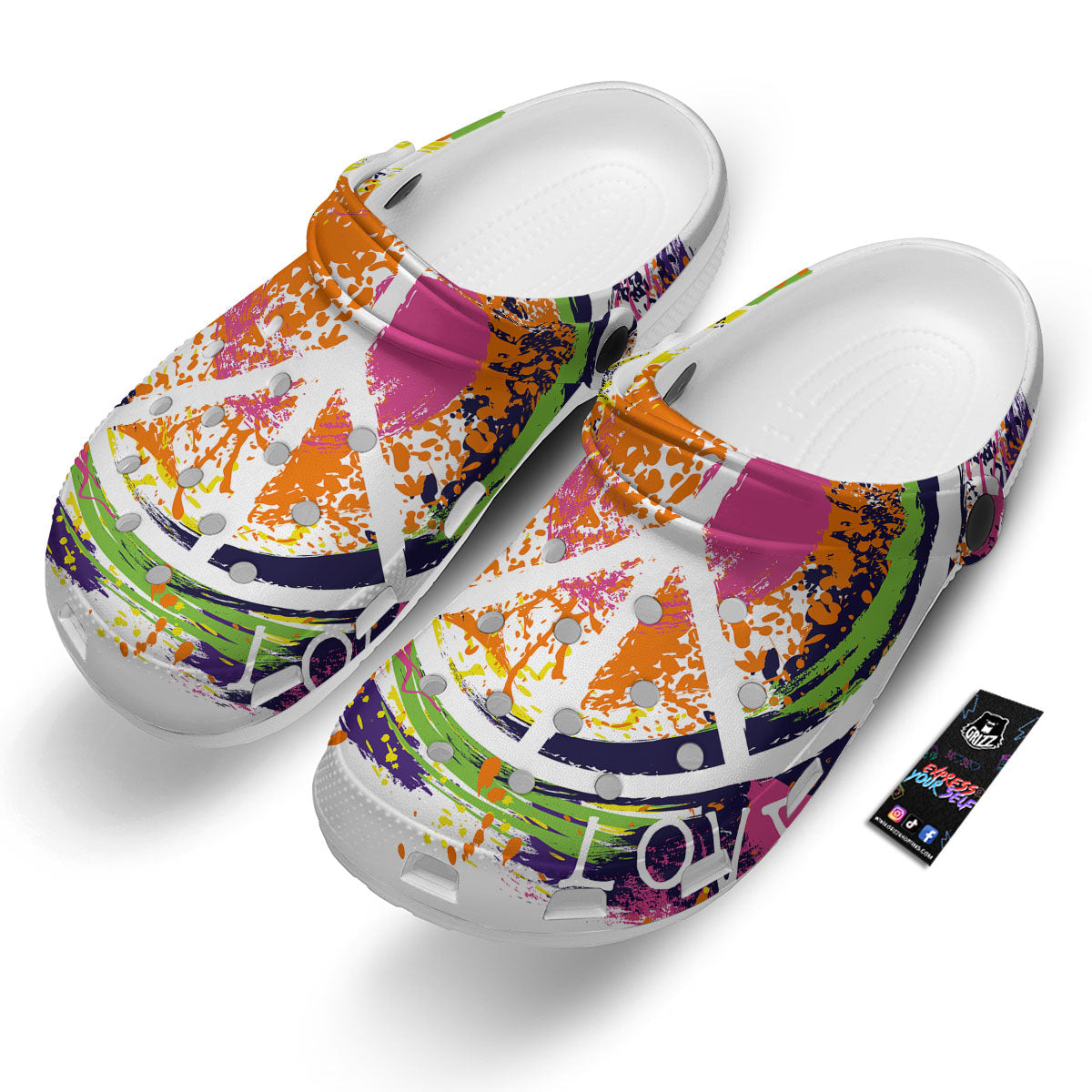 Sign Peace Rasta Print Clog-grizzshop