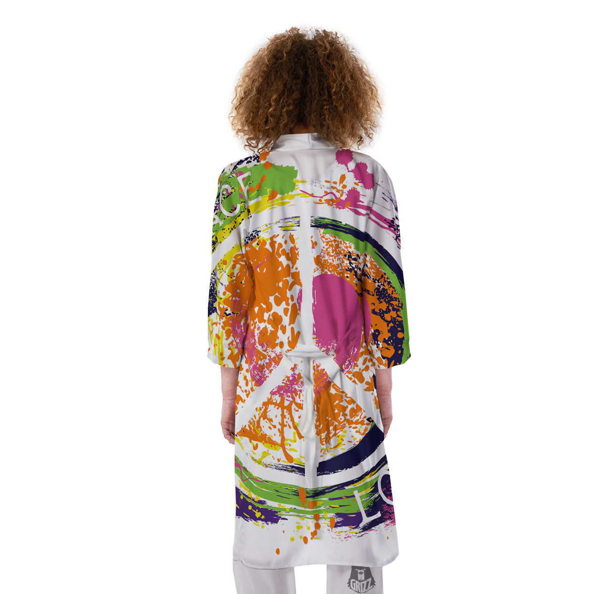 Sign Peace Rasta Print Kimono-grizzshop