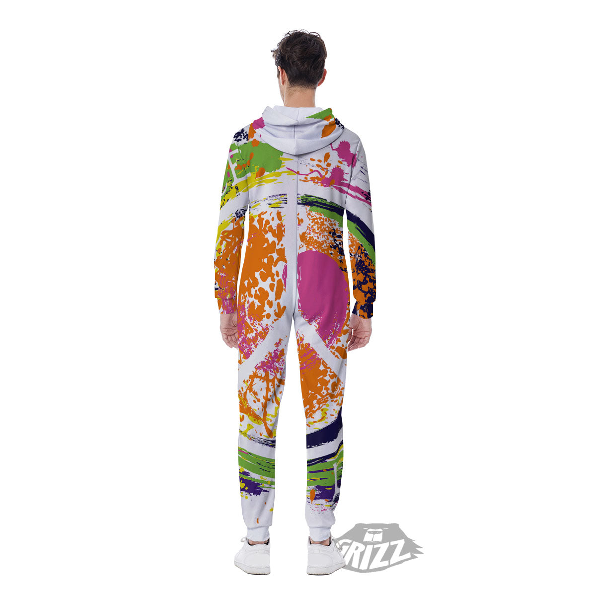 Sign Peace Rasta Print Men's Jumpsuit-grizzshop