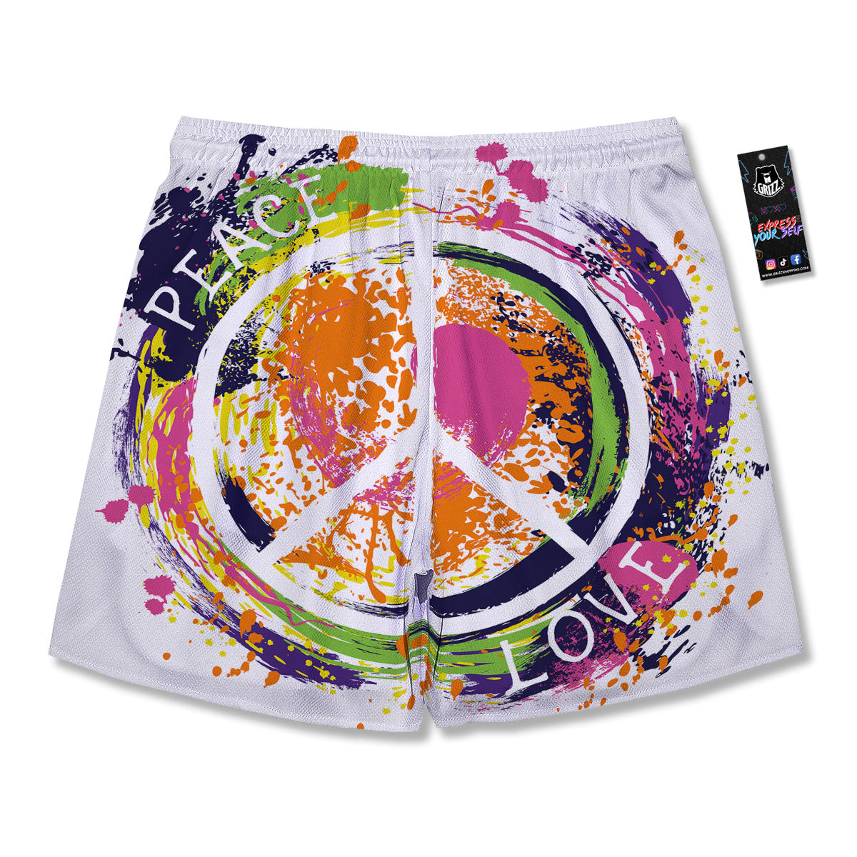 Sign Peace Rasta Print Men's Running Shorts-grizzshop